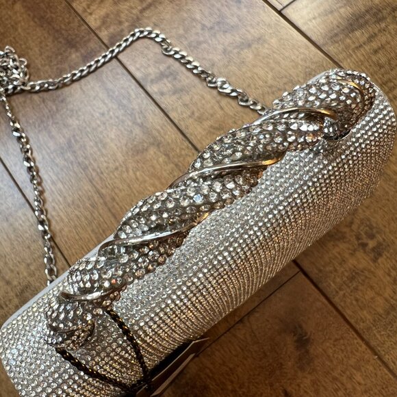 Imoshion Women's Silver Studded Evening Handbag Clutch Purse Removable Straps - Picture 3 of 15